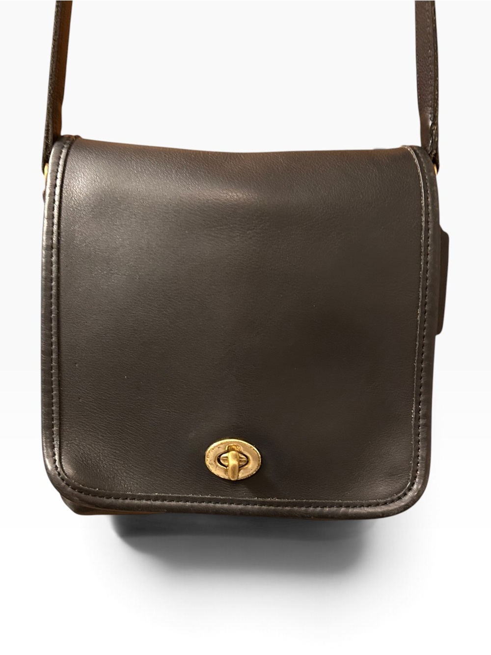 Coach 1999 Vintage Companion Flap Black Leather Crossbody
